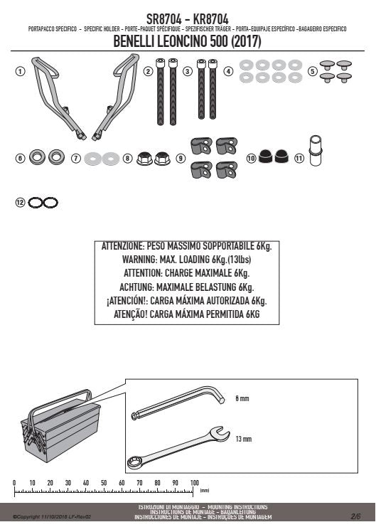 KAPPA STELAŻ KUFRA CENTRALNEGO BENELLI LEONCINO 500 (17-18) ( BEZ PŁYTY ) – zdjęcie 2