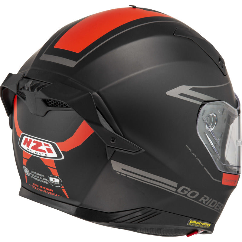 KASK MOTOCYKLOWY NZI GO RIDER STREAM DUO SOLID NOUVEAU BLACK RED MATT XS