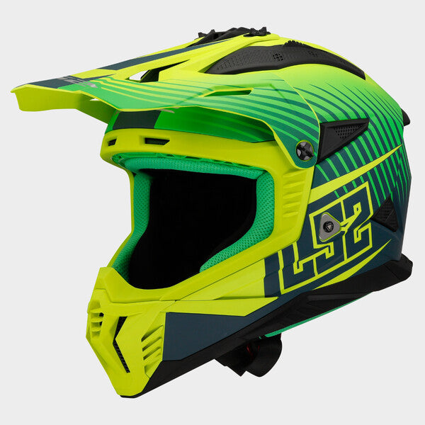 KASK LS2 MX708 FAST II DUCK MATT H-V GREEN YEL