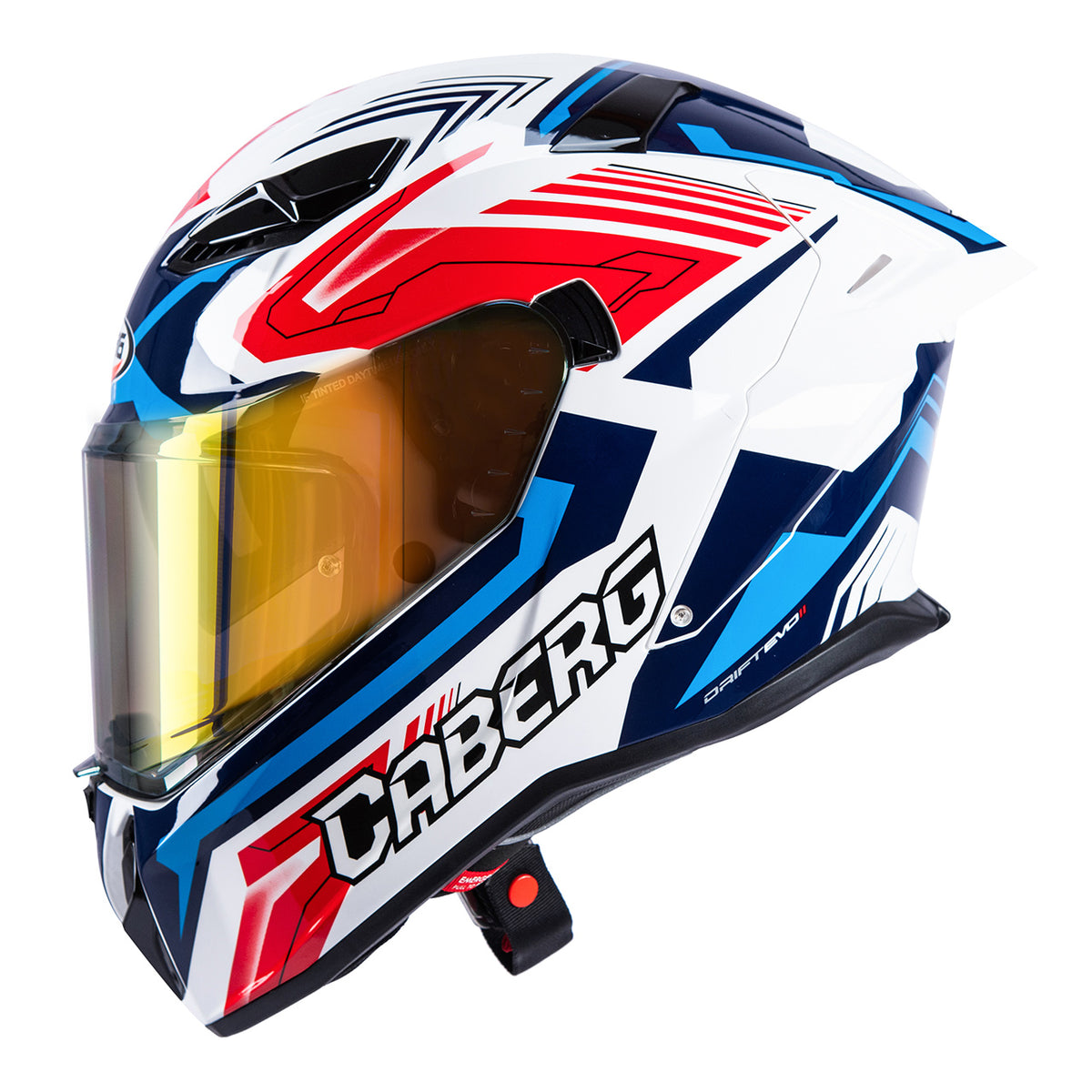 CABERG KASK INTEGRALNY Z BLENDĄ MODEL DRIFT EVO II JARAMA KOLOR BIAŁY/CZERWONY/NIEBIESKI (PINLOCK W ZESTAWIE) – zdjęcie 4