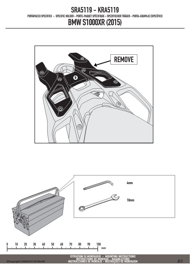 KAPPA STELAŻ KUFRA CENTRALNEGO BMW S 1000XR '15-'19 ALUMINIOWY MONOKEY – zdjęcie 3