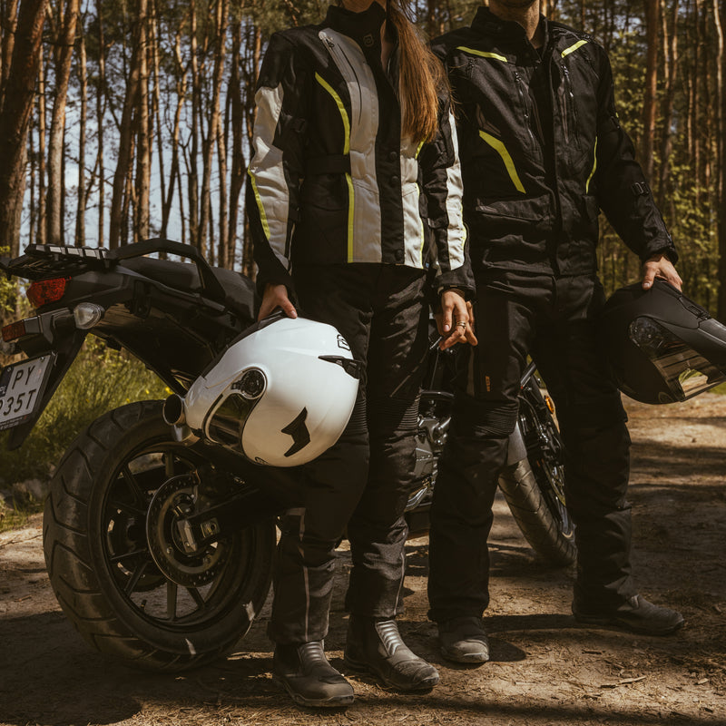 KURTKA MOTOCYKLOWA TEKSTYLNA DAMSKA OZONE SAHARA BLACK GREY FLUO YELLOW WXS