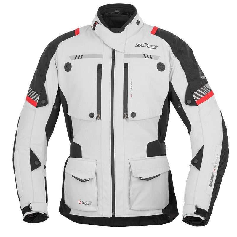 Buse Kurtka motocyklowa Toursport jasnoszara/czerwony
