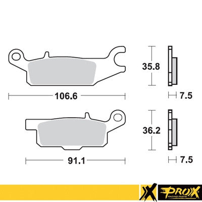 ProX Racing Parts ProX Klocki Hamulcowe Przednie YFM250R Raptor '08-13 (Left) + YFM700F (odpowiednik EBC FA443R)