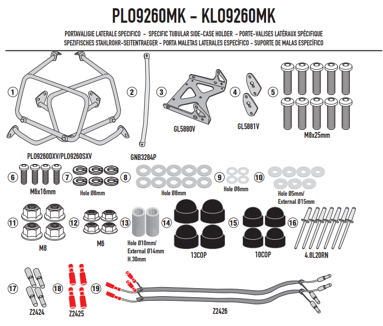 KAPPA STELAŻ KUFRÓW BOCZNYCH MONOKEY CAM SIDE VOGE VALICO 900 DSX '24-'25, - POD KUFRY KFR K'FORCE ORAZ KVG K'VOYAGER ALU