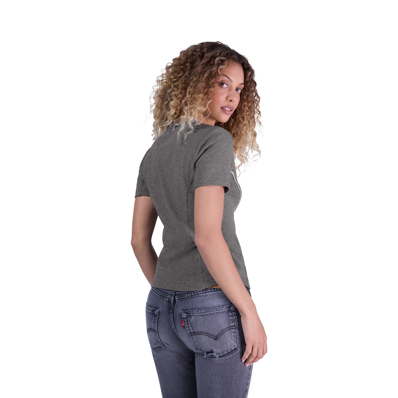 T-SHIRT DAMSKI FOX MOTO-X FITTED HEATHER GRAPHITE