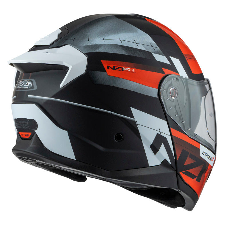 KASK MOTOCYKLOWY NZI COMBI 3 DUO METRIC BLACK RED MATT XS