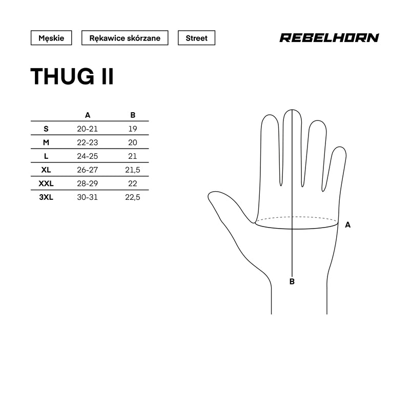 RĘKAWICE MOTOCYKLOWE REBELHORN THUG 2 BLACK