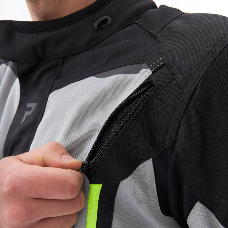 KURTKA MOTOCYKLOWA TEKSTYLNA REBELHORN SCOUT BLACK GREY FLUO YELLOW