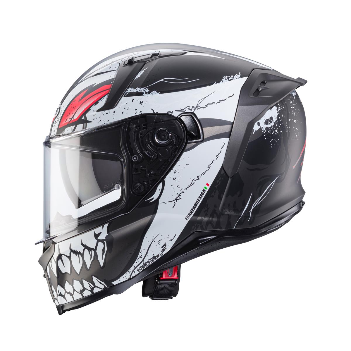 CABERG PROMOCJA KASK INTEGRALNY AVALON X PUNK KOLOR SZARY MAT/BIAŁY/CZERWONY – zdjęcie 3