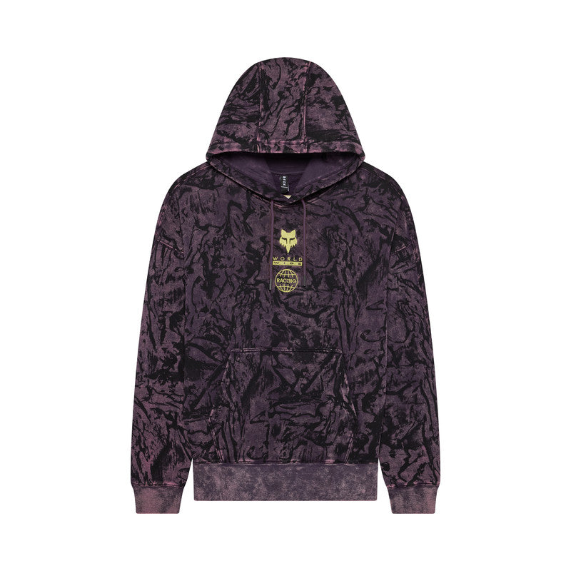 BLUZA Z KAPTUREM FOX IMAGE PRINT OVERSIZED FLEECE PO PLUM PERFECT