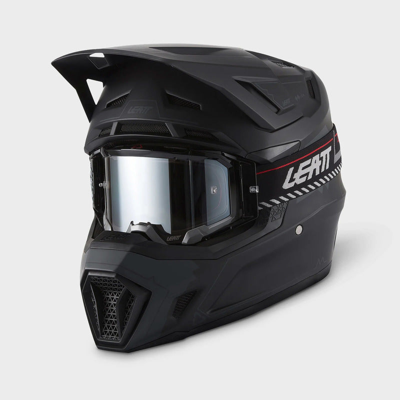 KASK MOTOCYKLOWY Z GOGLAMI LEATT KIT MOTO 7.5 STEALTH BLACK S