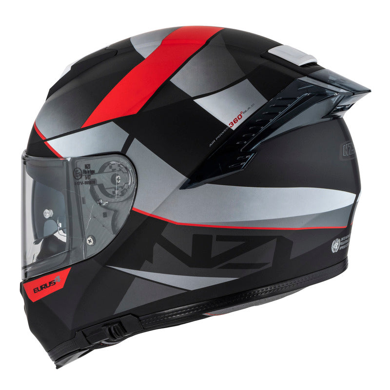 KASK MOTOCYKLOWY NZI EURUS 4 STREAM DUO VANGUARD BLACK ANTRACITE RED TINTED S MATT XS