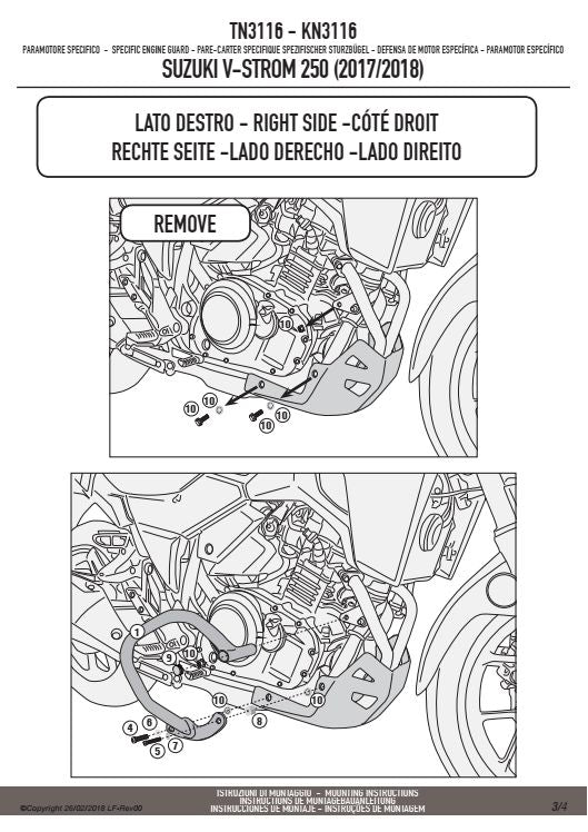 KAPPA GMOLE OSŁONY SILNIKA SUZUKI V-Strom 250 (17-18) CZARNE – zdjęcie 2
