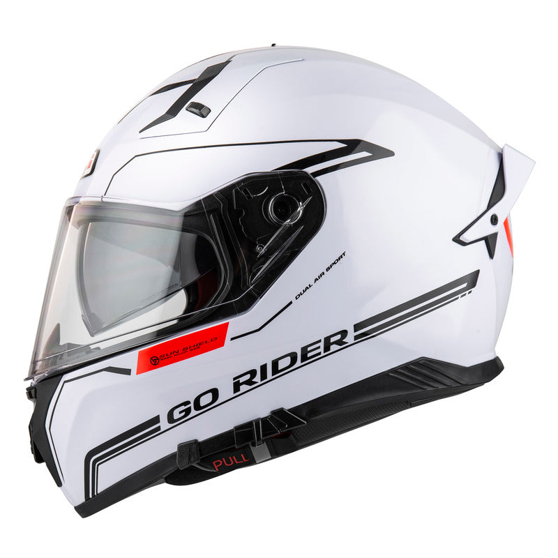 KASK MOTOCYKLOWY NZI GO RIDER STREAM DUO SOLID NOUVEAU WHITE XS