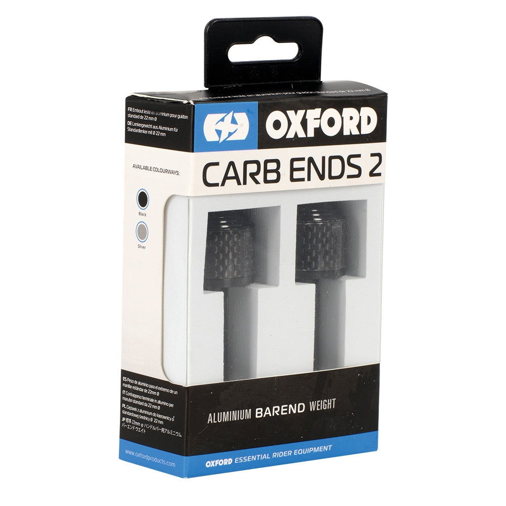 OXFORD CIĘŻARKI KIEROWNICY CARB END 2 KOLOR CZARNY (CARBON) KOMPLET – zdjęcie 2