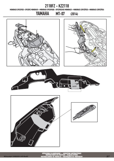 KAPPA STELAŻ KUFRA CENTRALNEGO YAMAHA MT 07 700 (14-17) ( BEZ PŁYTY ) – zdjęcie 3
