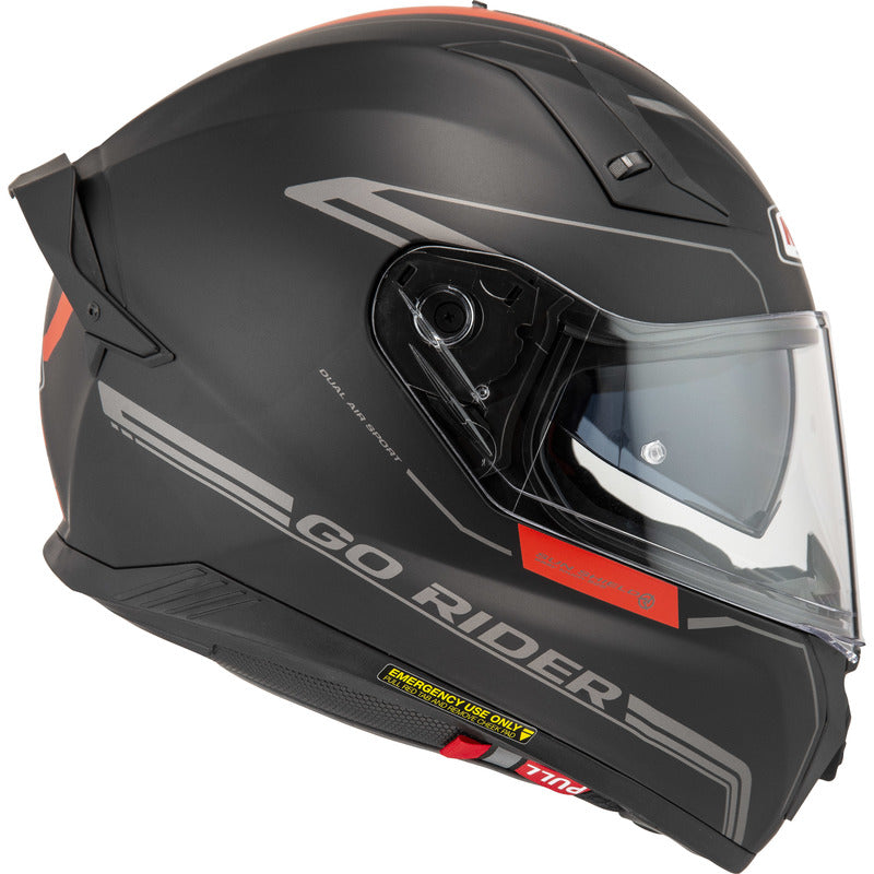 KASK MOTOCYKLOWY NZI GO RIDER STREAM DUO SOLID NOUVEAU BLACK RED MATT XS