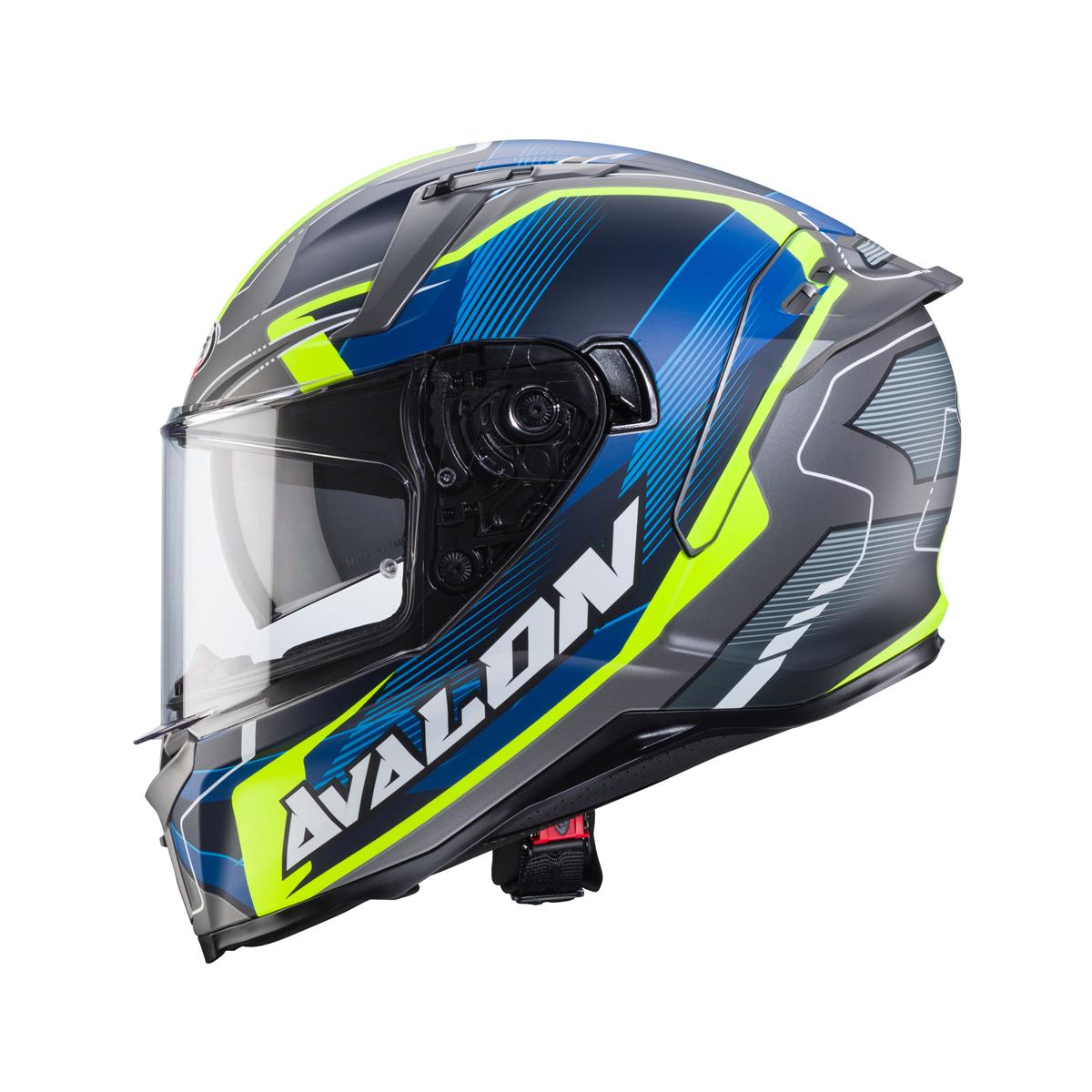 CABERG PROMOCJA KASK INTEGRALNY AVALON X OPTIC KOLOR SZARY MAT/NIEBIESKI/ŻÓŁTY FLUO – zdjęcie 3