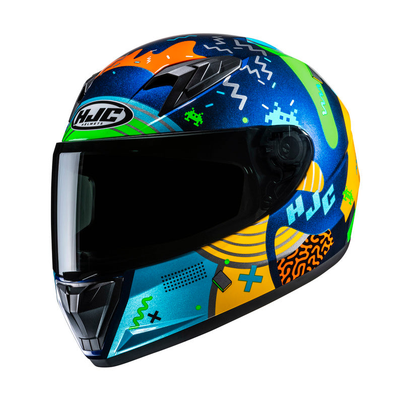 KASK MOTOCYKLOWY JUNIOR HJC Y10 MIKA BLUE YELLOW