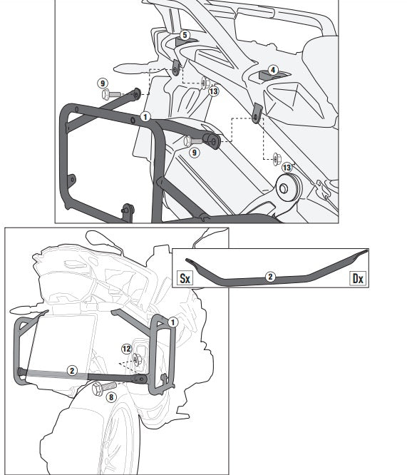 KAPPA STELAŻ KUFRÓW BOCZNYCH MONOKEY CAM SIDE BMW R 1200 GS (13-18), R 1250 GS (19-23), R 1250 GS Adventure (19-24) - POD KUFRY KFR K'FORCE ORAZ KVG K'VOYAGER ALU – zdjęcie 4