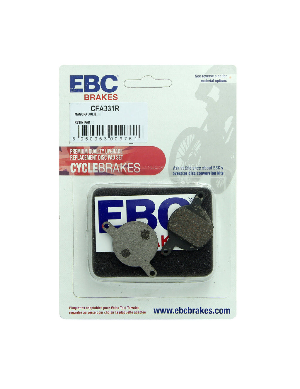CFA331R - Klocki hamulcowe rowerowe (organiczne wyczynowe) EBC Brakes – zdjęcie 2