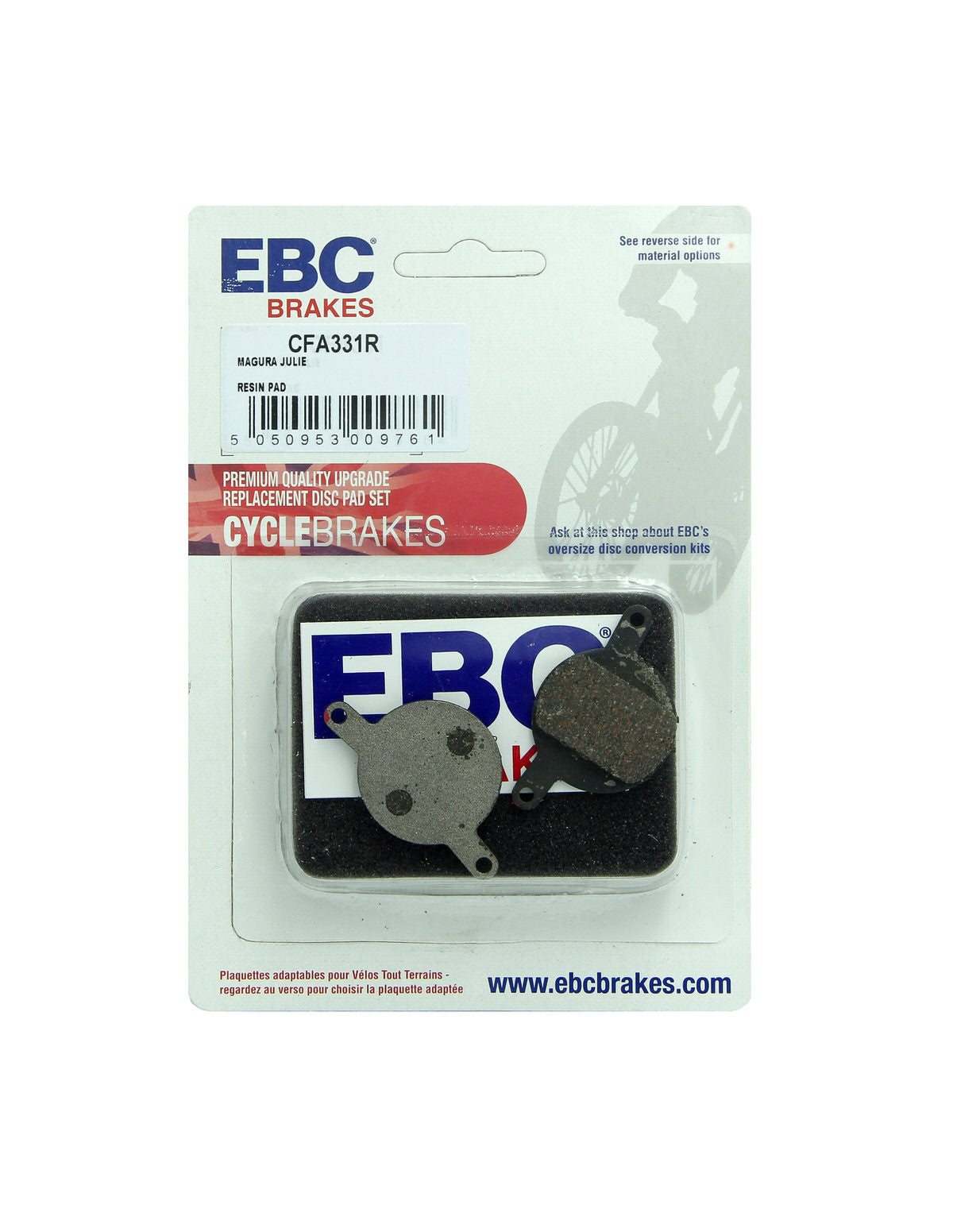 CFA331R - Klocki hamulcowe rowerowe (organiczne wyczynowe) EBC Brakes – zdjęcie 2