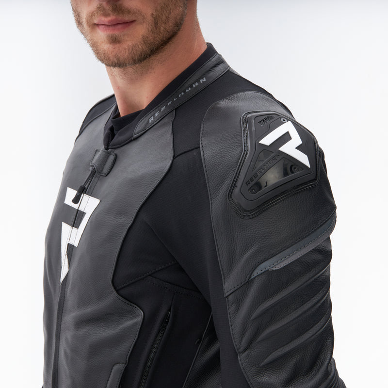KURTKA MOTOCYKLOWA SKÓRZANA REBELHORN VELOCE BLACK WHITE