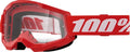 Gogle motocyklowe rowerowe MTB ATV STRATA 2 JUNIOR czerwone - 100% transparentne