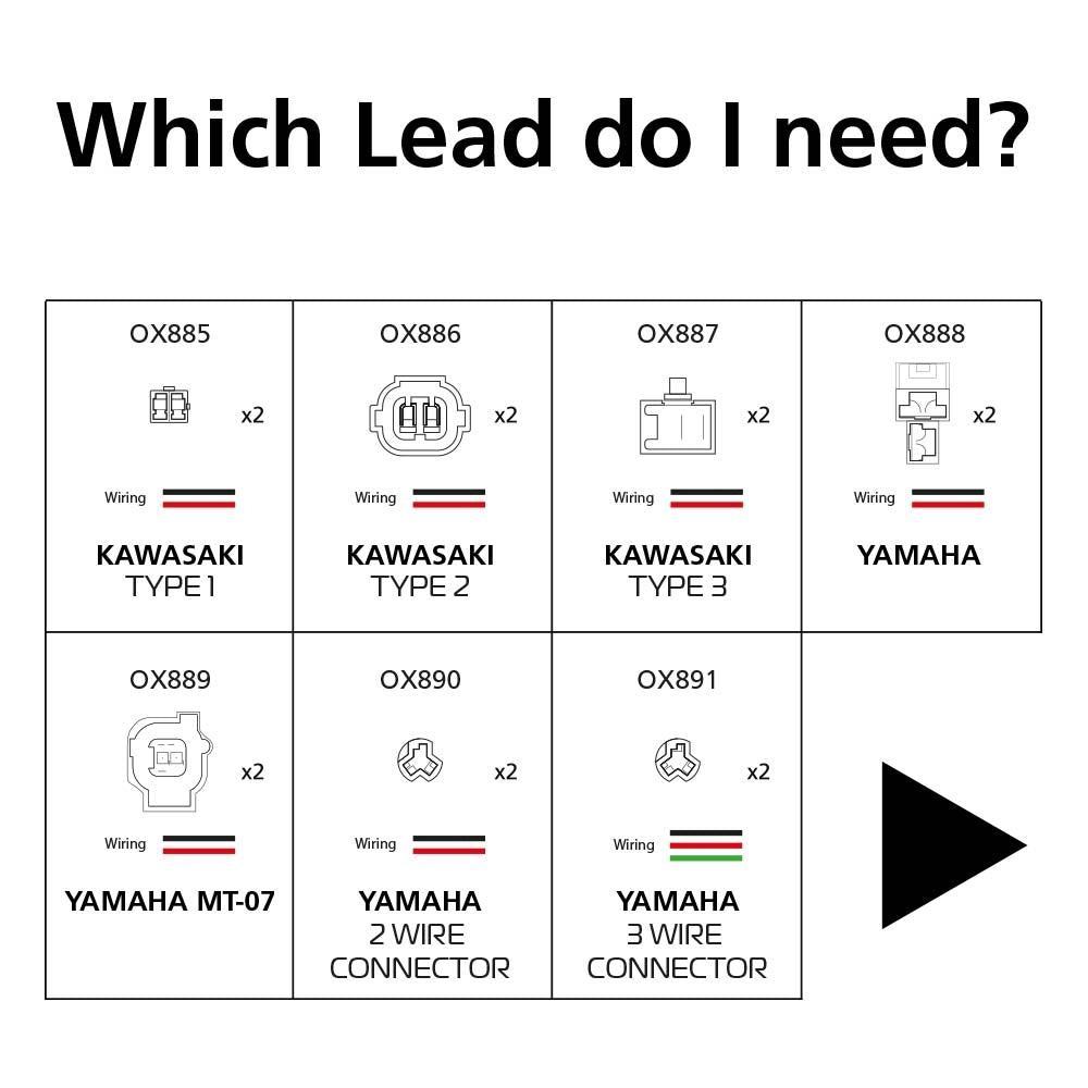 OXFORD PROMOCJA ZŁĄCZE (PRZEWÓD / PRZEJŚCIÓWKA / KABEL / PRZEDŁUŻACZ) KIERUNKOWSKAZÓW LED I ŻARÓWKOWYCH DO KOSTKI OEM YAMAHA (TRZY PRZEWODY - DO JAZDY DZIENNEJ) – zdjęcie 2