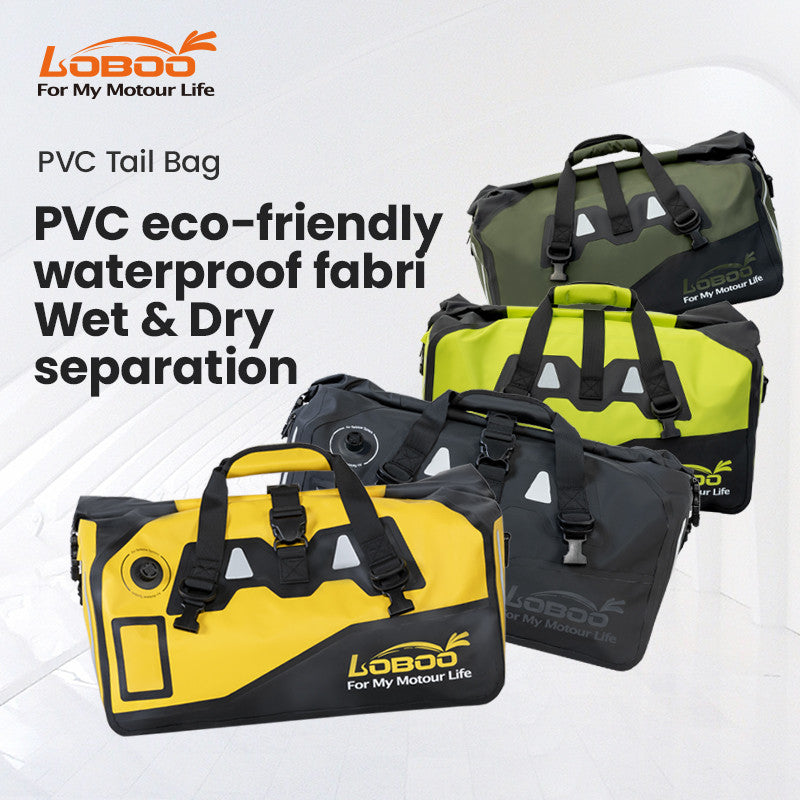 LOBOO Torba motocyklowa PVC żółta 66L (z kieszenią separacyjną na mokre rzeczy)