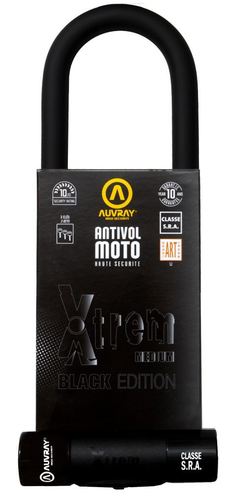 AUVRAY zapięcie U-LOCK XTREM MEDIUM BLACK EDITION - bolec 18mm, 85mm x 310mm (klasa S.R.A.)