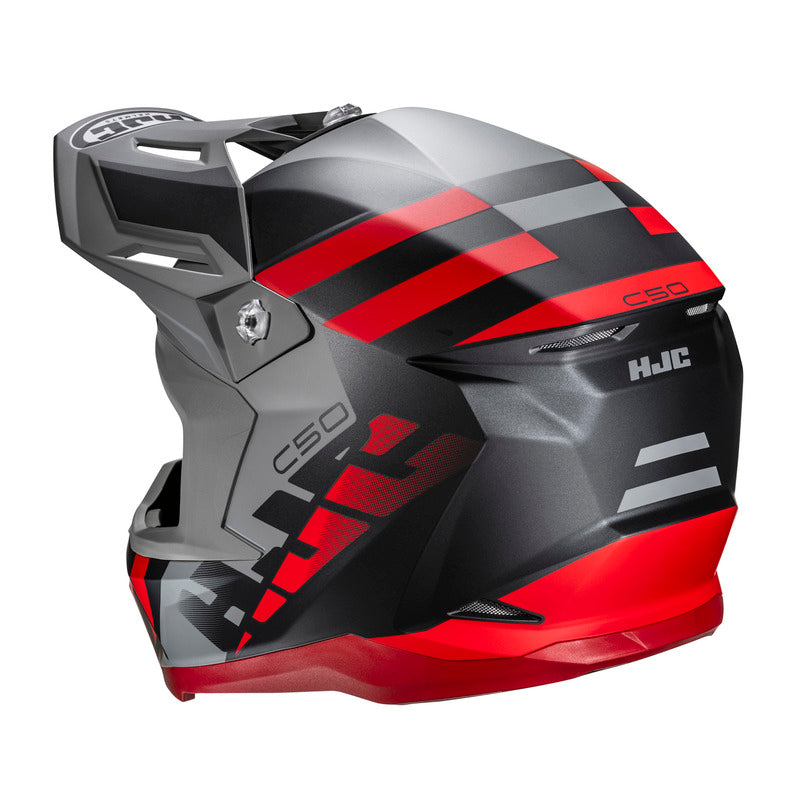 KASK MOTOCYKLOWY HJC C50 MIRAGE GREY RED