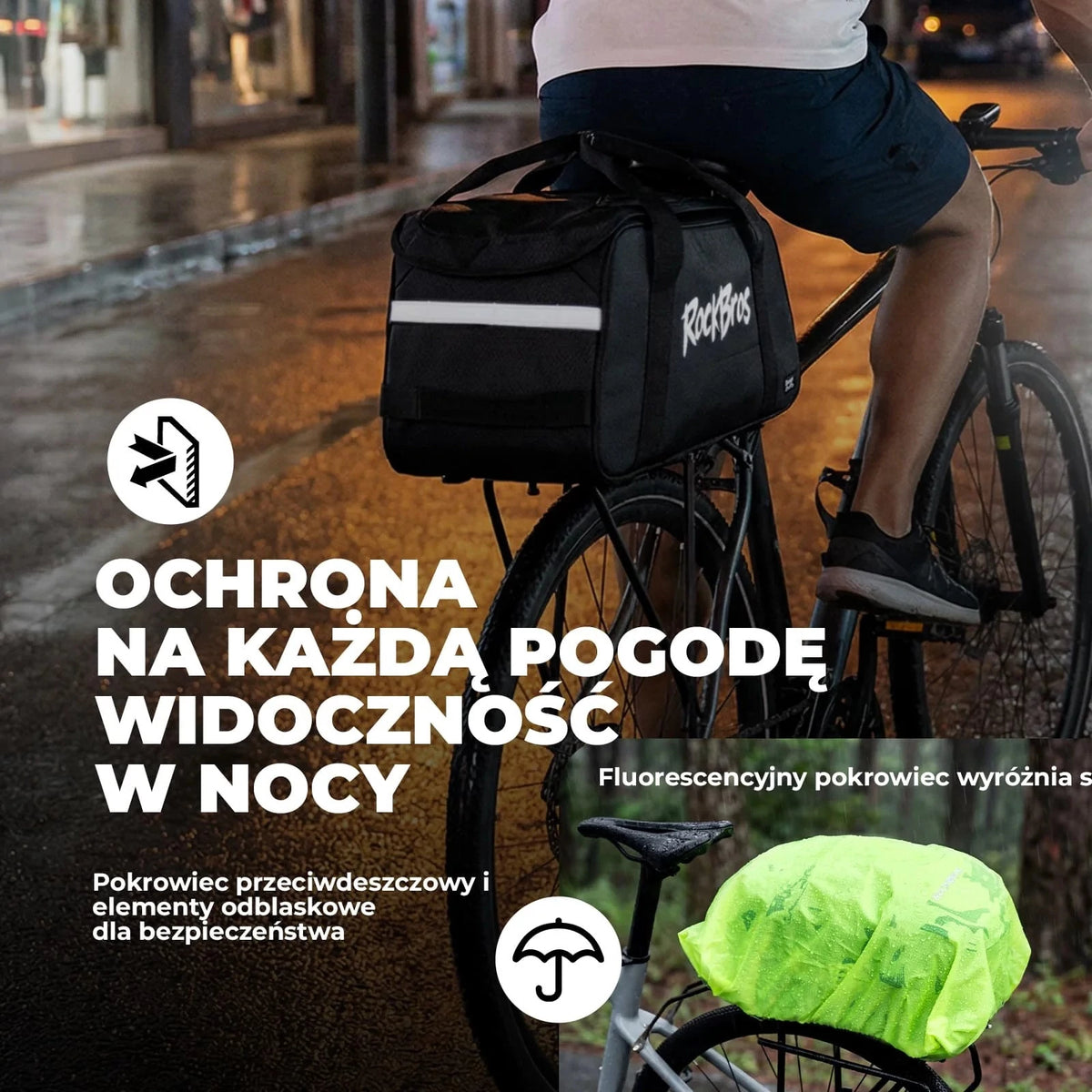 Torba na bagażnik rowerowy Rockbros A41 10,5 l plecak na ramię wodoodporna