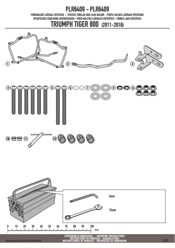 KAPPA STELAŻ KUFRÓW BOCZNYCH SZYBKIEGO MONTAŻU MONOKEY TRIUMPH Tiger 800 / 800 XC / 800 XR (11-17) - RÓWNIEŻ POD KUFRY MONOKEY KMS K'MISSION ALU – zdjęcie 4