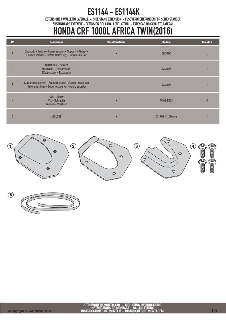 KAPPA POSZERZENIE STOPKI BOCZNEJ HONDA CRF 1000L AFRICA TWIN (16-17) – zdjęcie 2