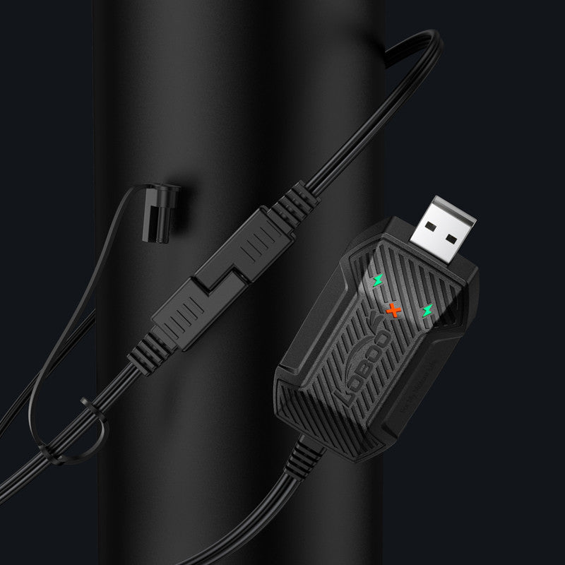 LOBOO Inteligenta Mini ładowarka do akumulatorów 12V (kwasowe, żelowe, litowe), USB