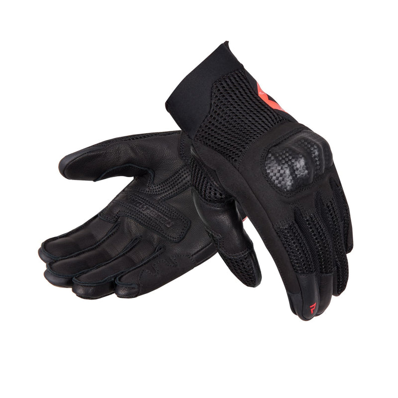 RĘKAWICE MOTOCYKLOWE REBELHORN GAP 3 BLACK FLUO RED