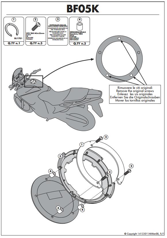 KAPPA MOCOWANIE TANKLOCK YAMAHA /MV/CAGIVA/BENELLI