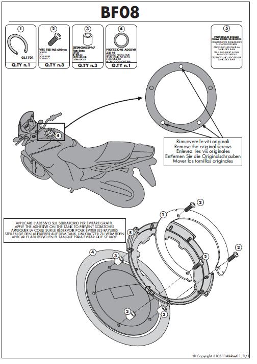 GIVI MOCOWANIE TANKLOCK DUCATI