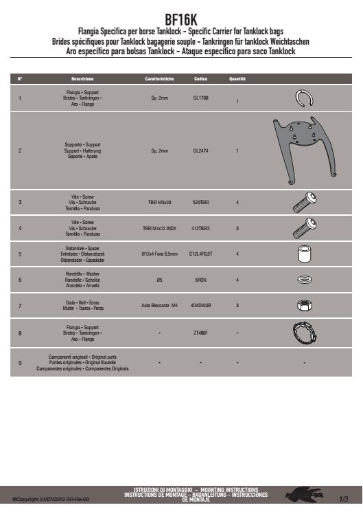 KAPPA MOCOWANIE TANKLOCK BMW F800GT '13-'19, F800R '09-'19 ,F800ST '06-'16 – zdjęcie 2