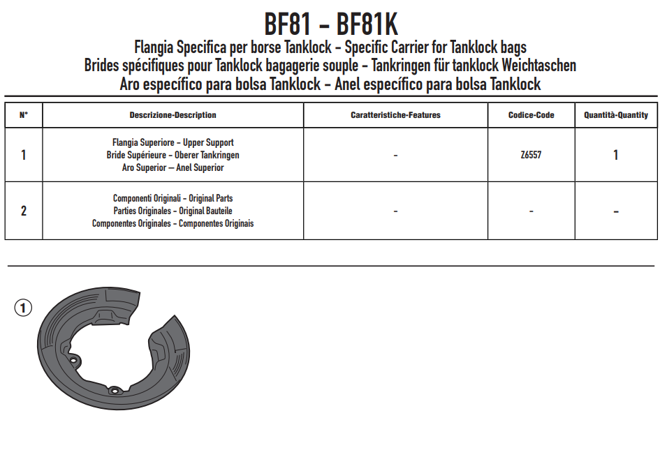 GIVI MOCOWANIE TANKLOCK - KAWASAKI Z 650 (20 > 23)