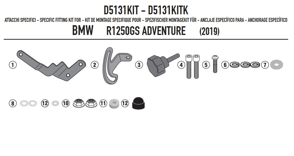 GIVI MOCOWANIE SZYBY 5124DT, 5124D