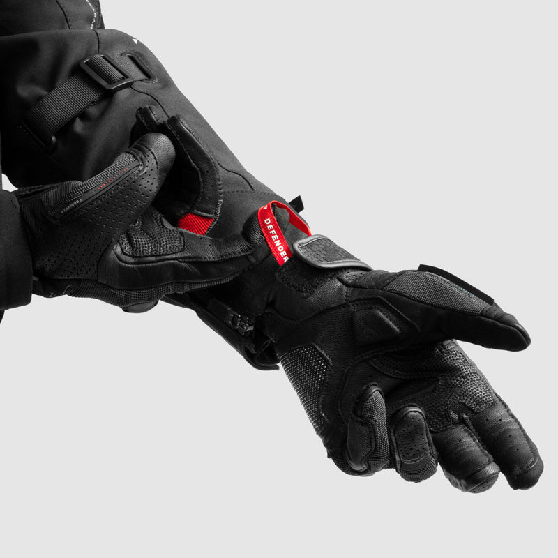 RĘKAWICE MOTOCYKLOWE REBELHORN DEFENDER BLACK RED