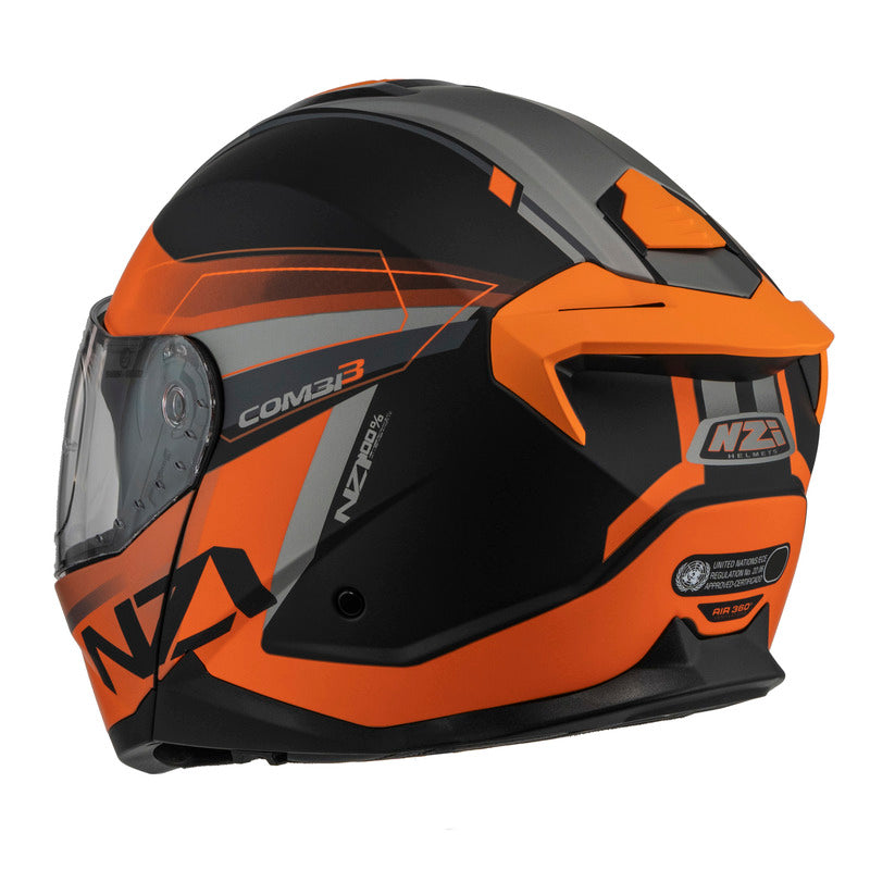 KASK MOTOCYKLOWY NZI COMBI 3 DUO DAILY BLACK ORANGE ANTRACITE MATT XS