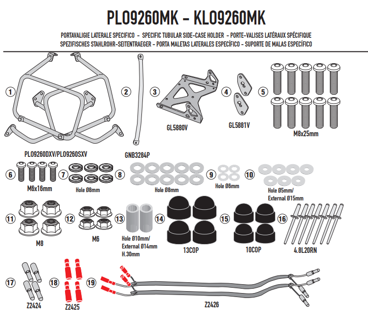KAPPA STELAŻ KUFRÓW BOCZNYCH MONOKEY VOGE VALICO 900 DSX '24-'25 RÓWNIEŻ POD KUFRY MONOKEY KMS K'MISSION ALU