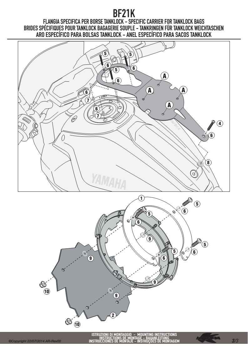 KAPPA MOCOWANIE TANKLOCK YAMAHA MT 07 700 (14-15) – zdjęcie 5
