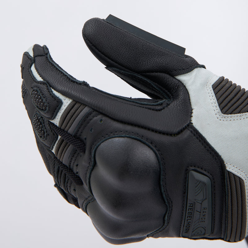 RĘKAWICE MOTOCYKLOWE REBELHORN RANGE BLACK LIGHT GREY