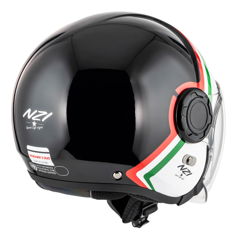 KASK MOTOCYKLOWY NZI RINGWAY 2 DUO SKYLINE BLACK WHITE ITALY XS