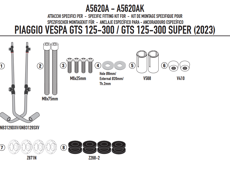 KAPPA MOCOWANIE SZYBY 1044AK PIAGGIO VESPA GTS 125 / 300, GTS 125 / 300 SUPER '23,